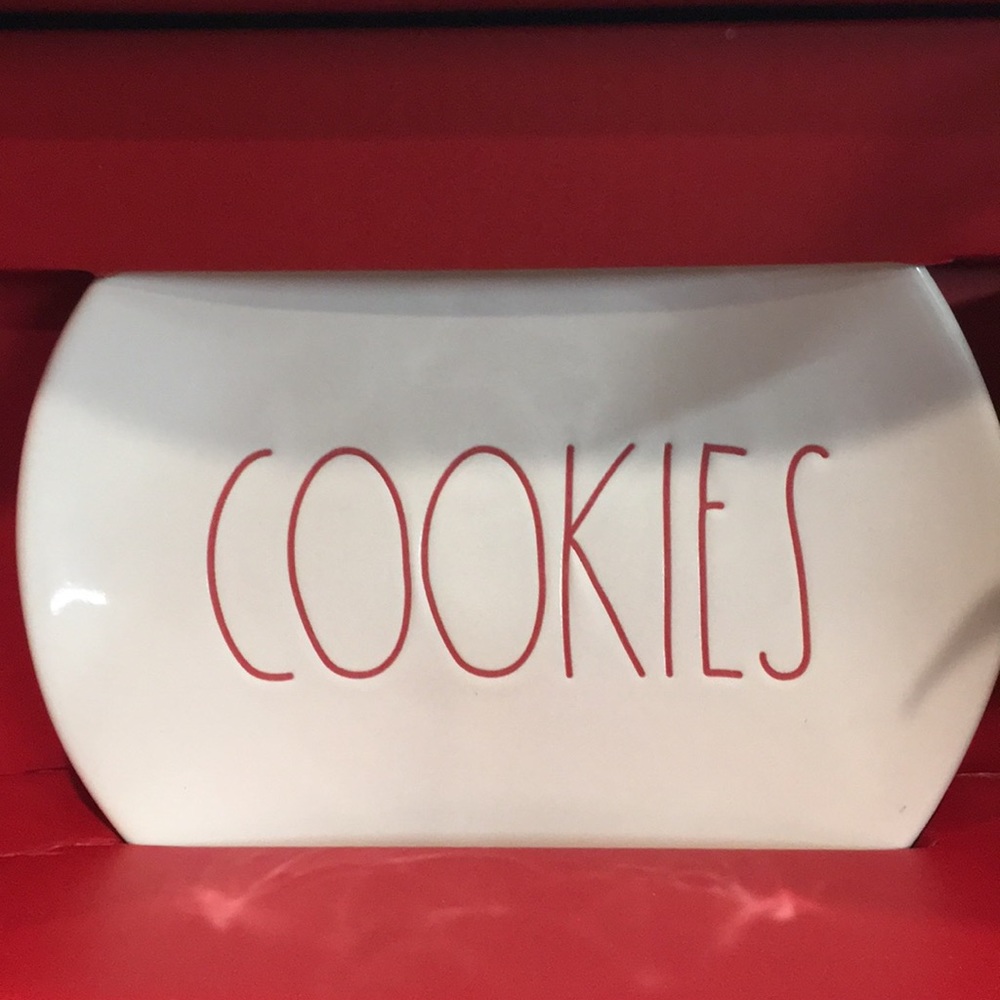 New Rae Dunn COOKIES & MILK Red Lettering Set - Picture 2 of 3